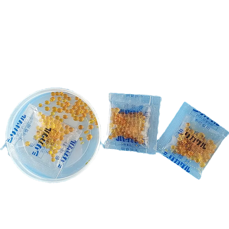 Transparent OPP silica gel packets with orange indicator